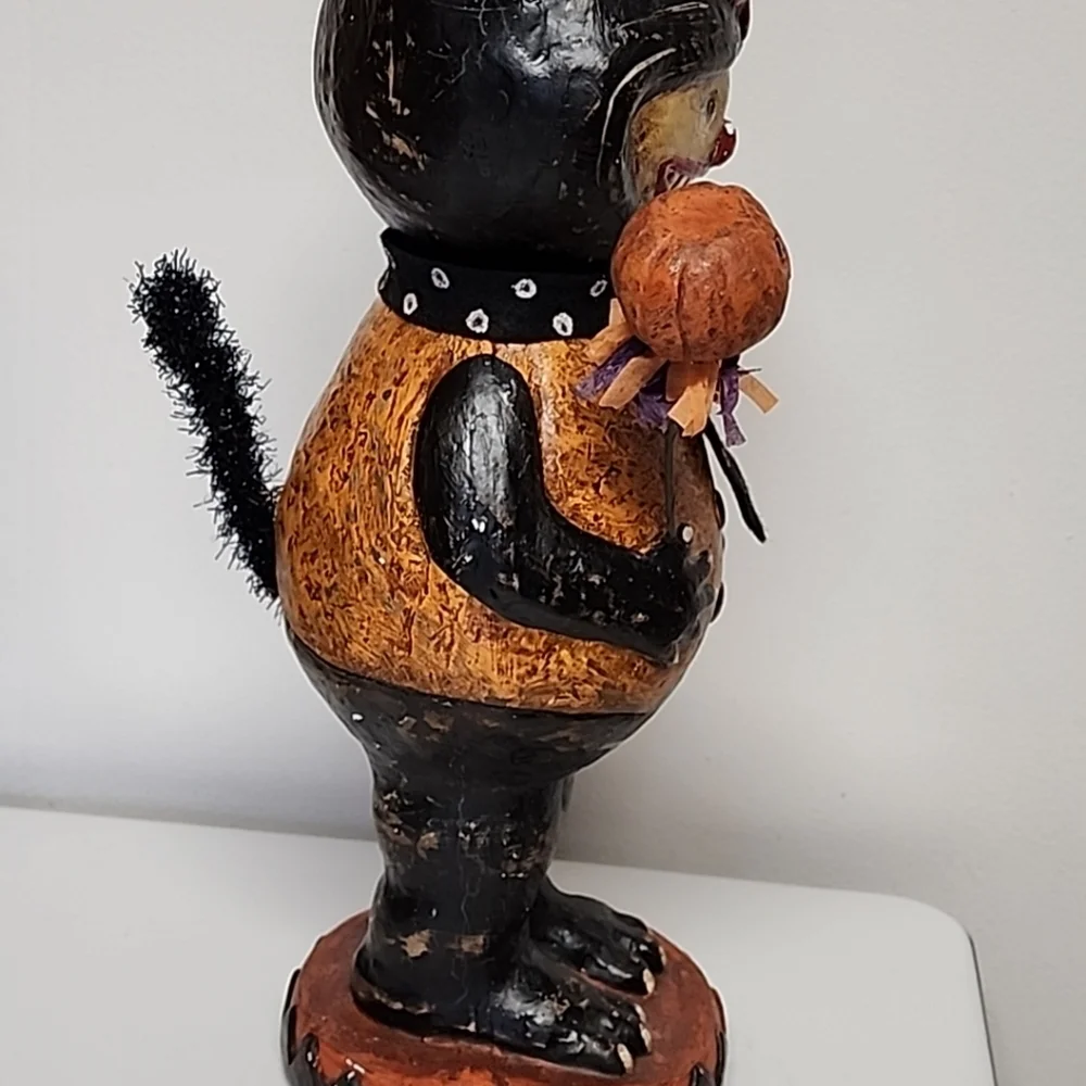 Bethany Lowe Allen Black Cat Retired Paper Mache Halloween Quirky Trick 13" - Picture 12 of 16